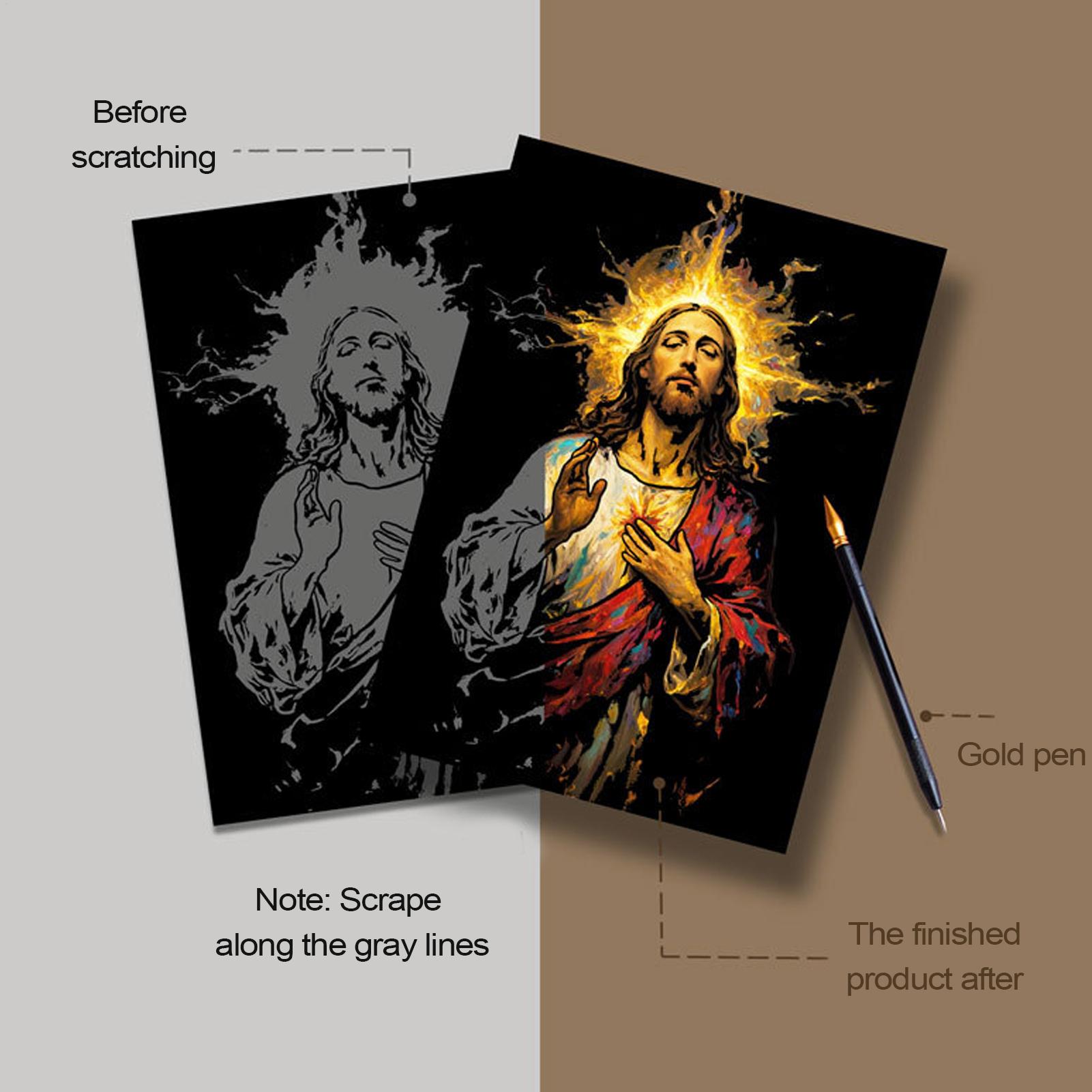 Art Craft Books - Livre à gratter jésus, peinture à