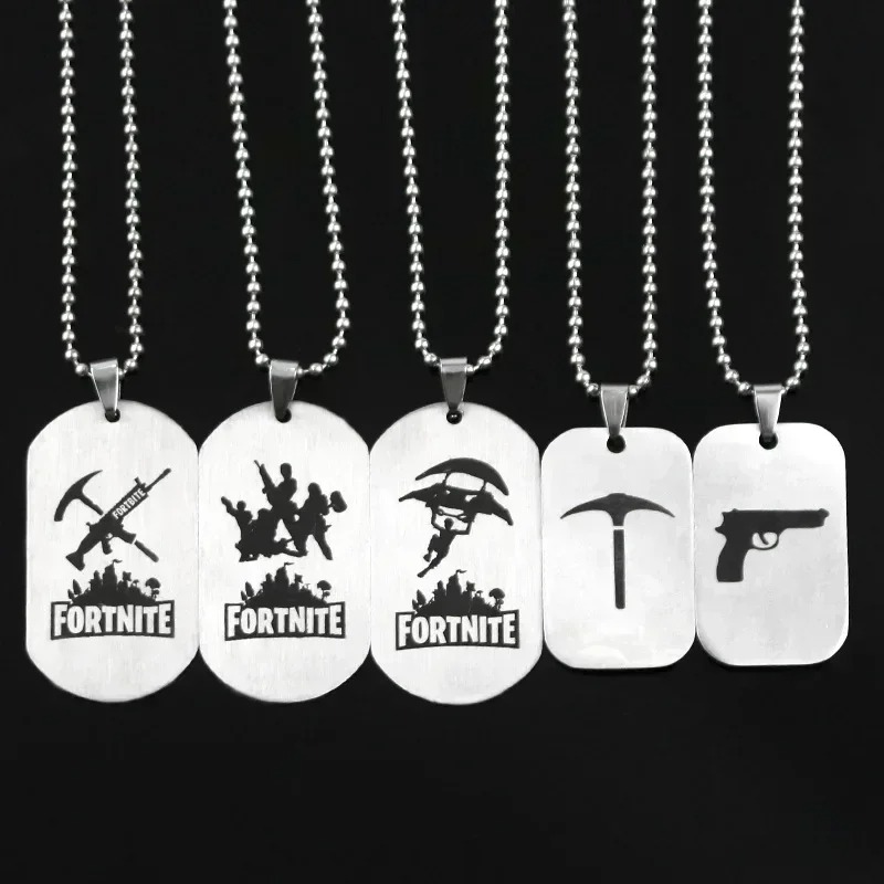 Art Craft Materials - Collier Fortnite Anime en Acier Inoxydable,