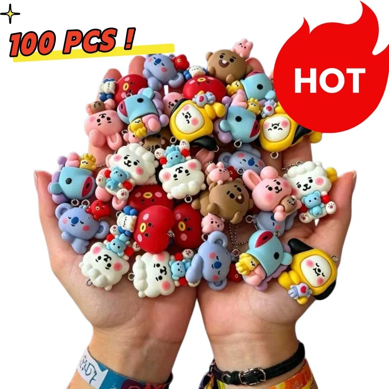 Art Craft Materials - Breloques en résine BT21, 7 pièces,