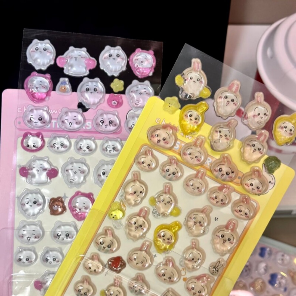 Art Craft Japan - Autocollants 3D en cristal gaufré Chiikawa