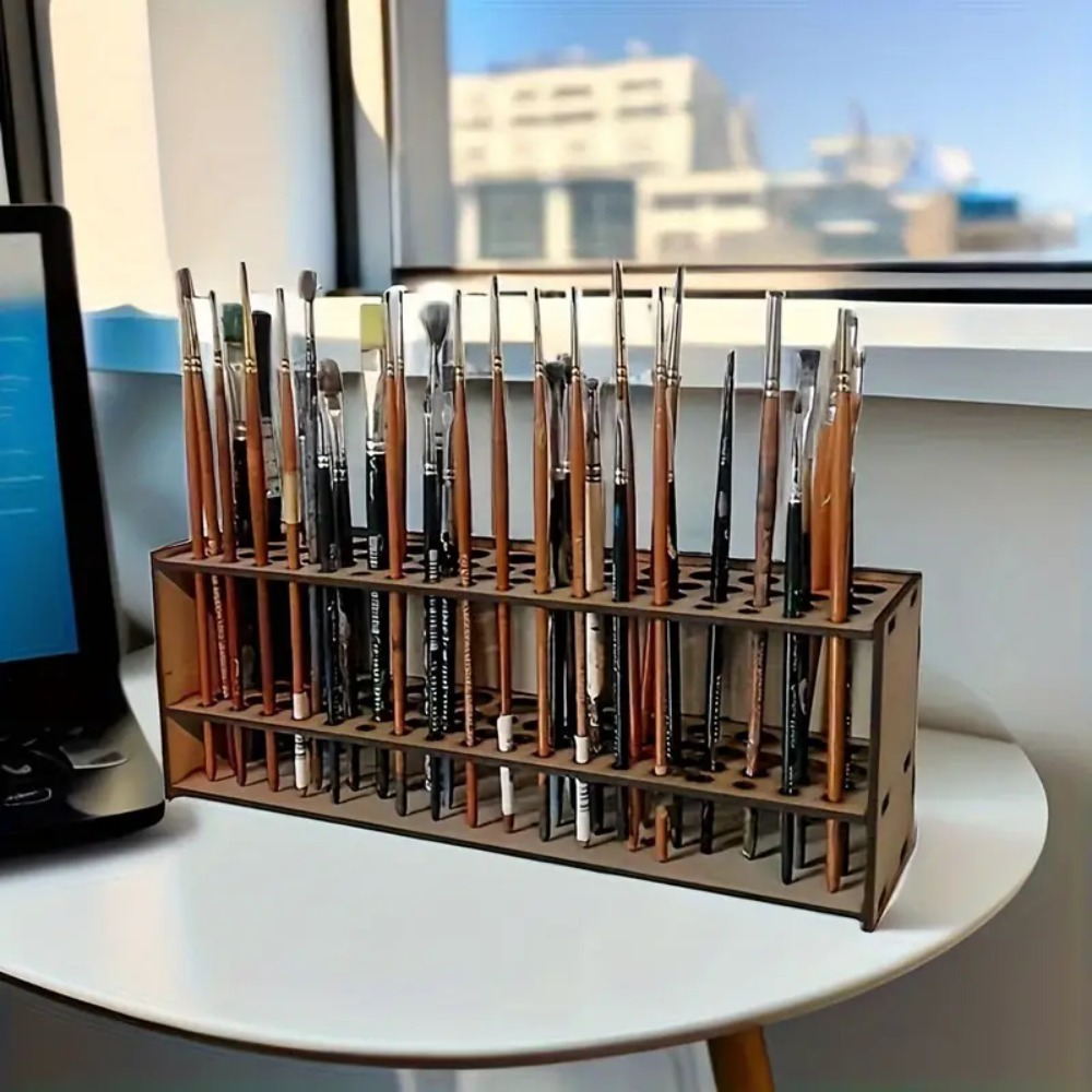 Art Craft Japan - Porte-brosse en bois à 67 fentes,