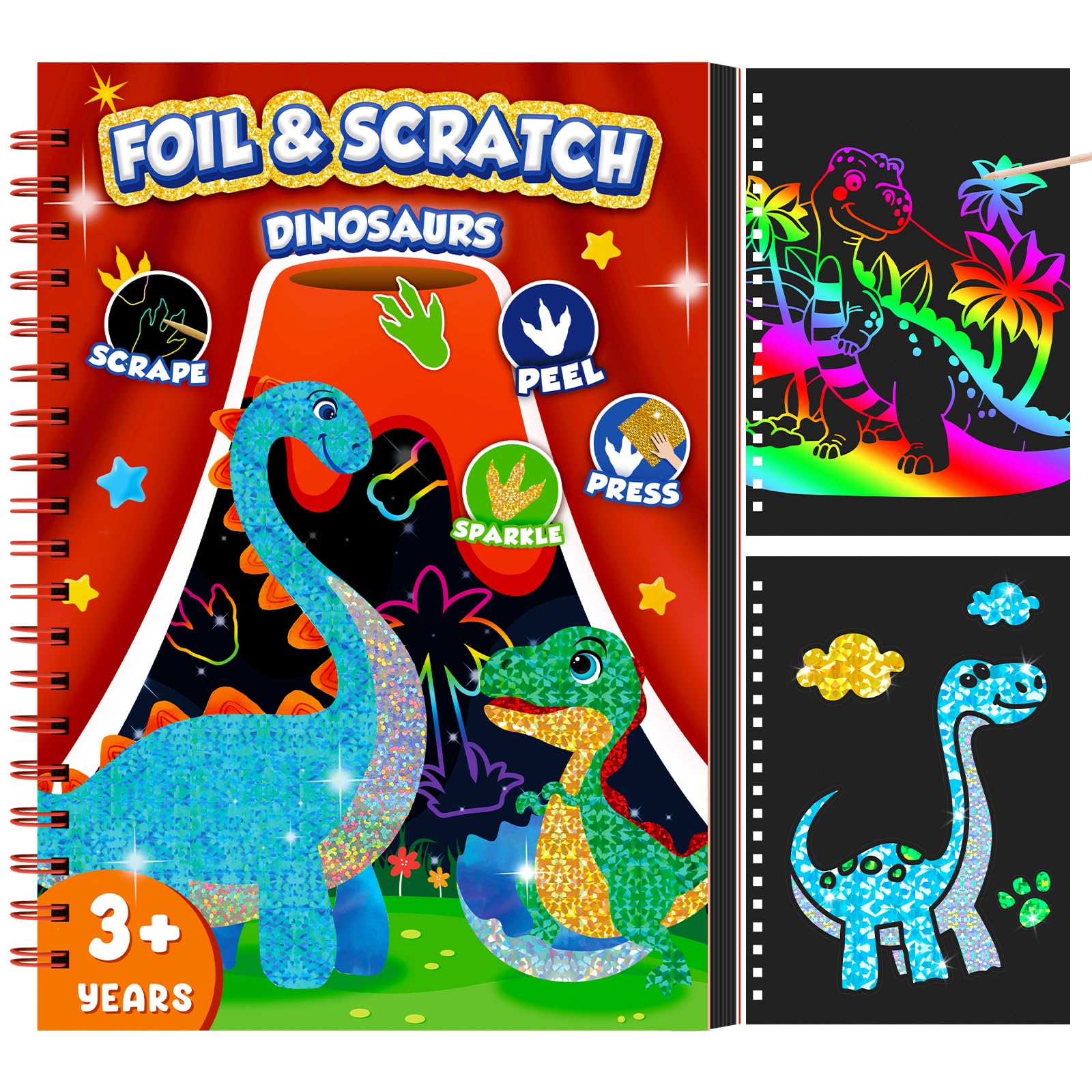 Livre d'art à gratter dinosaur - Art Craft Books avis et prix