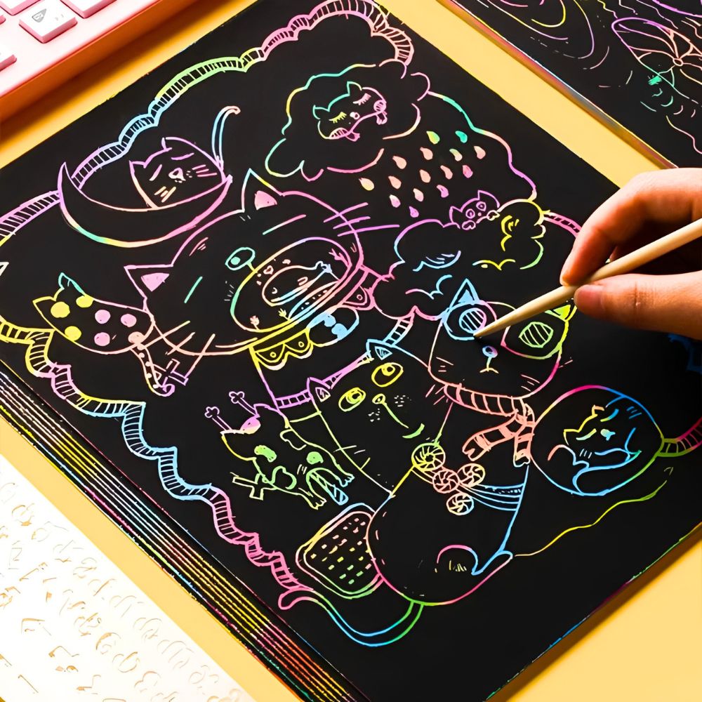 20 feuilles de papier à gratte - Art Craft Rainbow avis et prix
