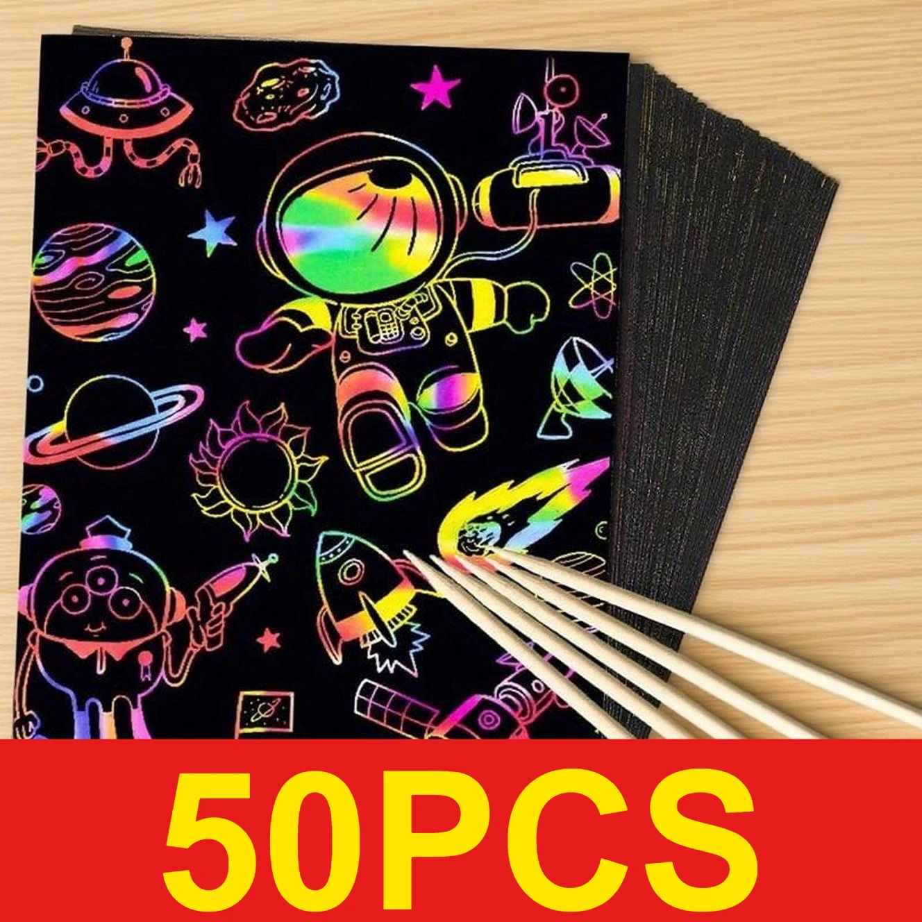 50 feuilles de papier à gratte - Art Craft Rainbow avis et prix